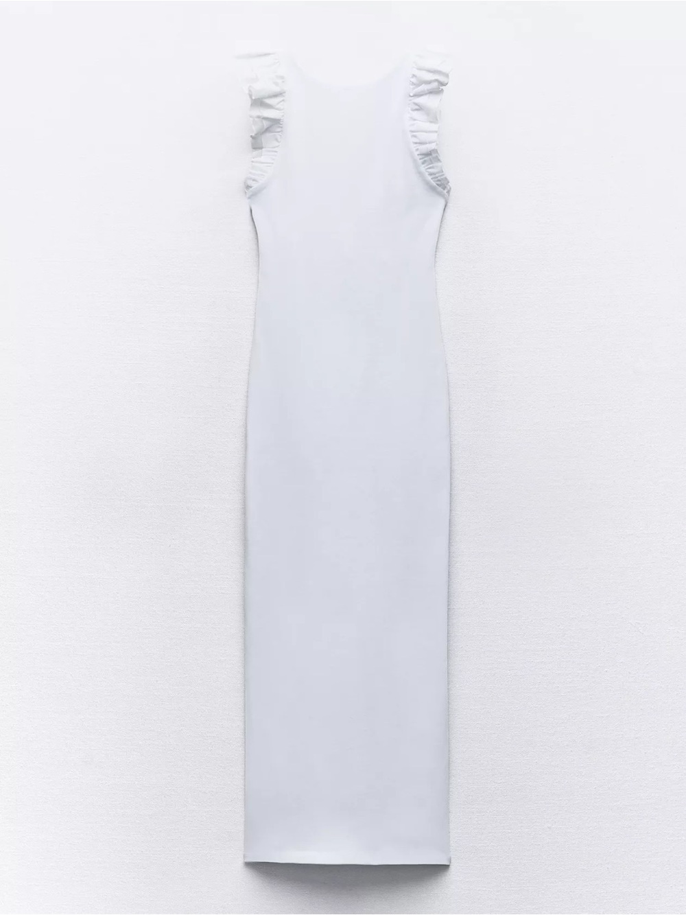 (NWT) ZARA- White Ribbed Midi Dress